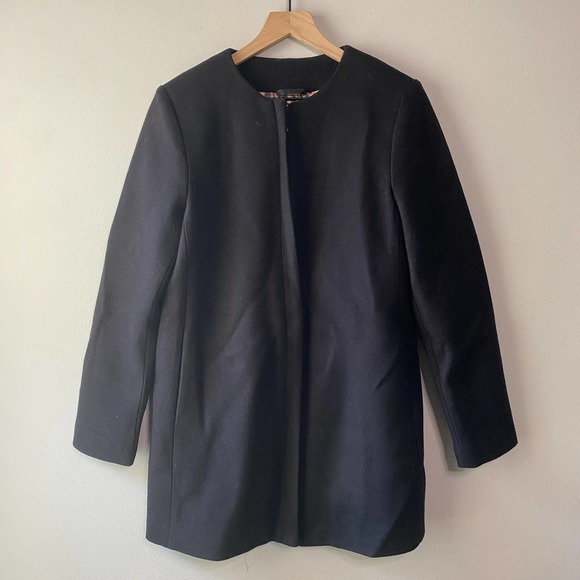 Nine West Women's Wool Blend Full Zip Winter Coat Jacket, Black, Size Small - Picture 1 of 7